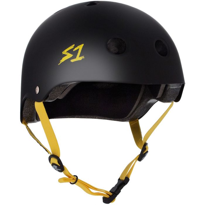 S-ONE Helmet Lifer Black Matte Yellow Straps