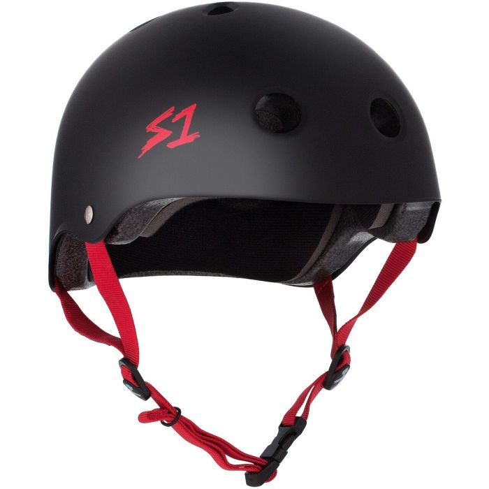 S-ONE Helmet Lifer Black Matte Red Straps