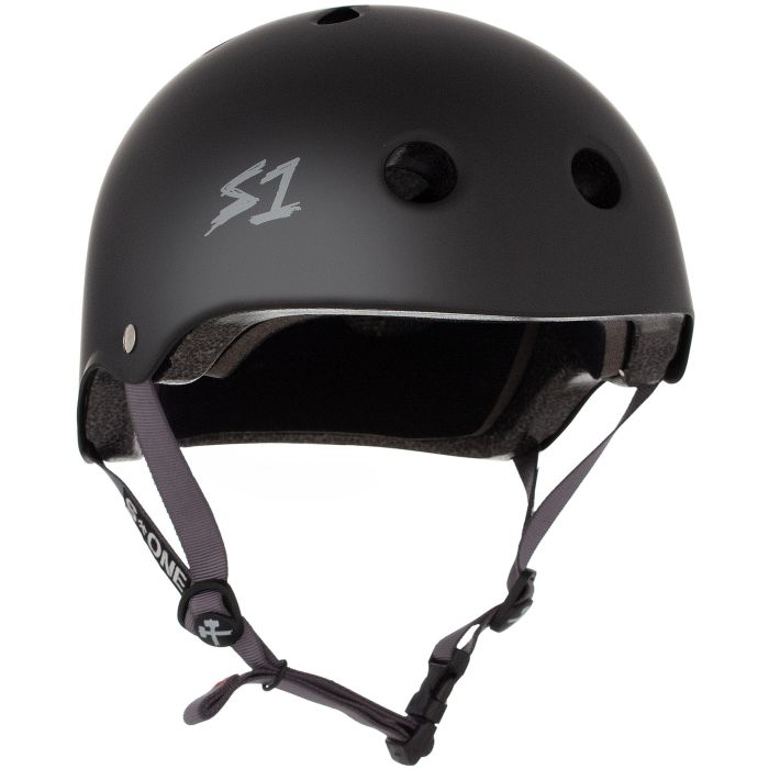 S-ONE Helmet Lifer Black Matte Bright Grey Straps