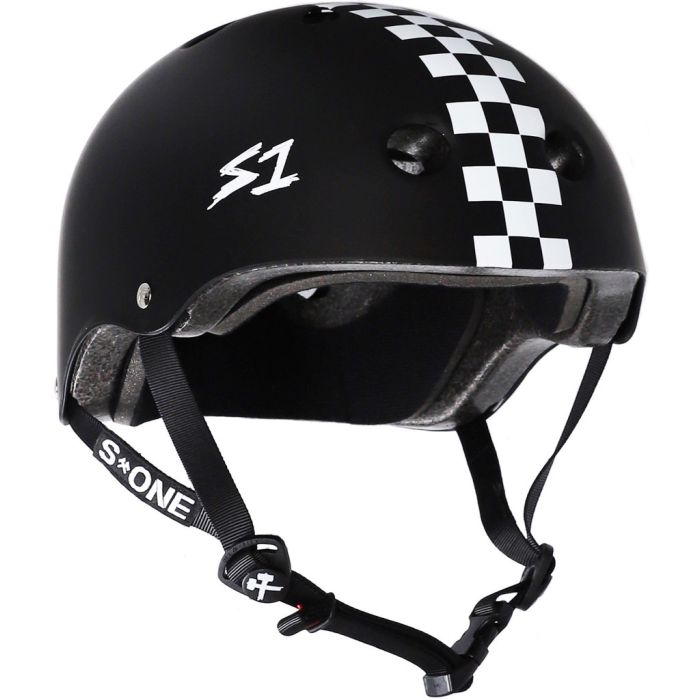 S-ONE Helmet Lifer Black Matte With Checkers