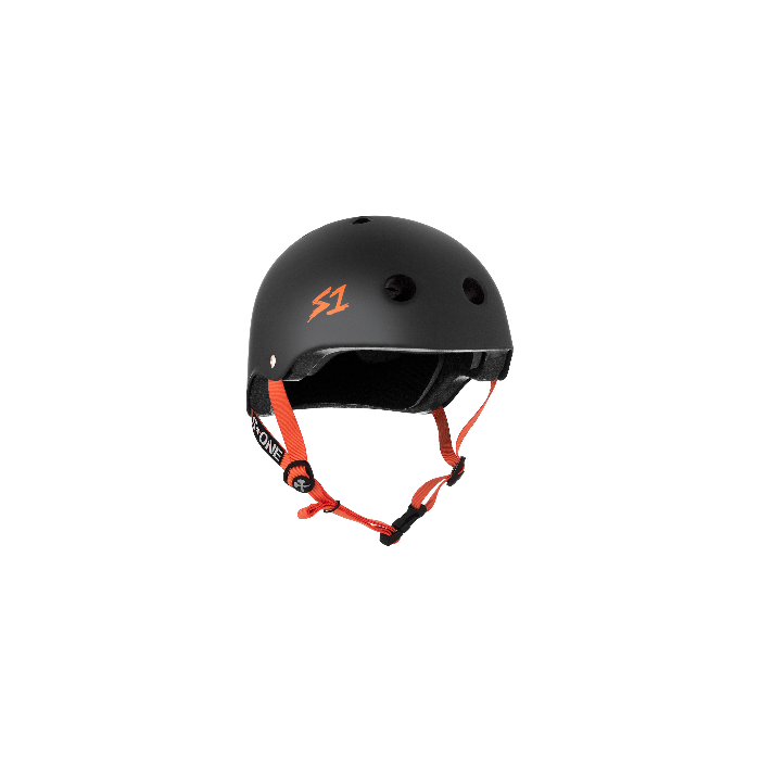 S-ONE Helmet Lifer Black Matte Orange Straps