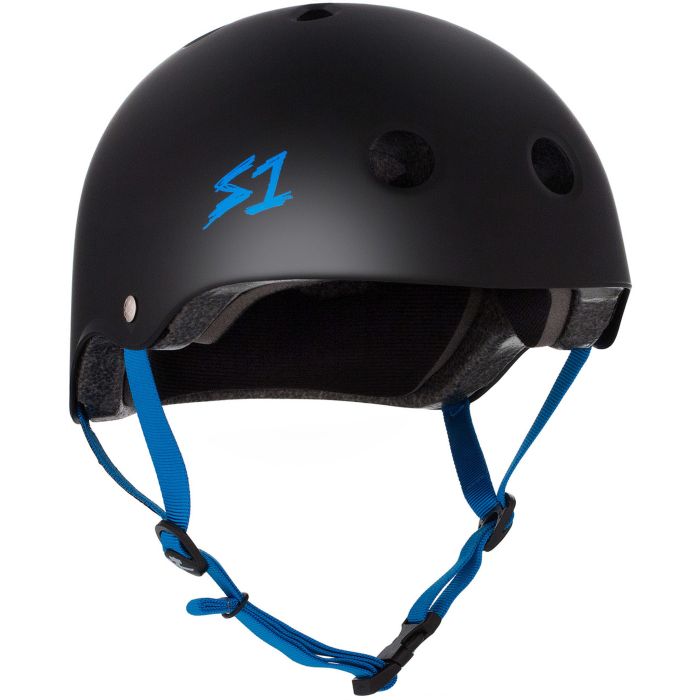 S-ONE Helmet Lifer Black Matte Cyan Straps