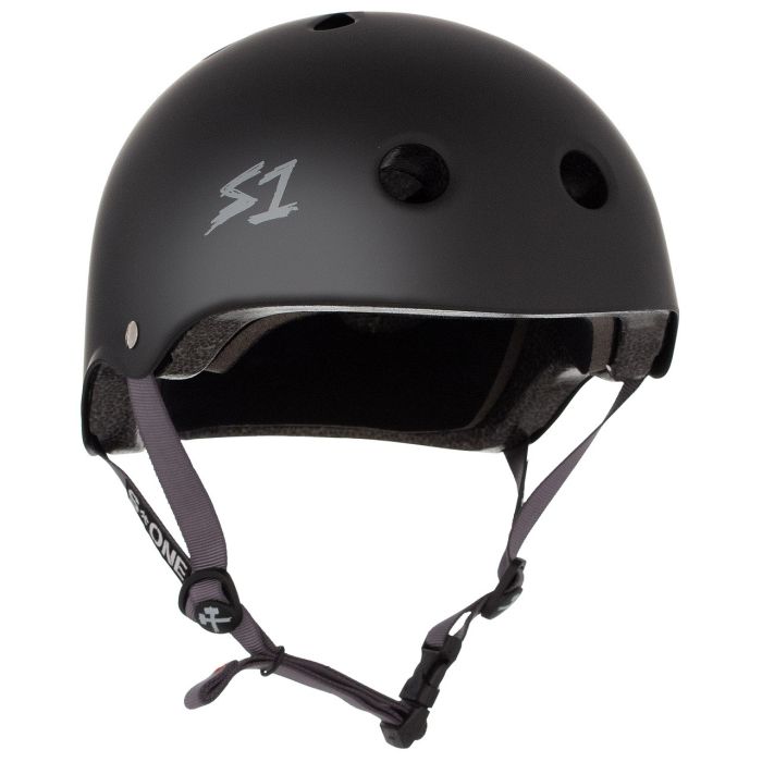 S-ONE Helmet Lifer Black Matte Bright Grey Straps